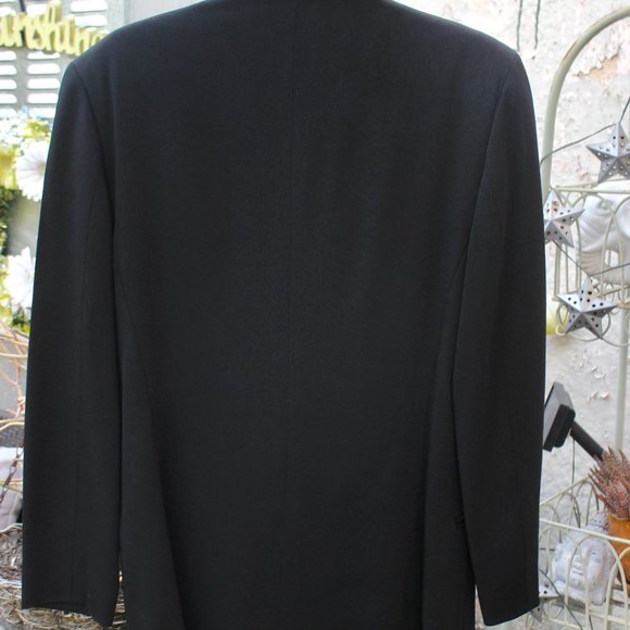 Vintage Versace Complice Black Double Breasted Blazer 1980's Sz 6 Wool Viscose - Picture 9 of 9